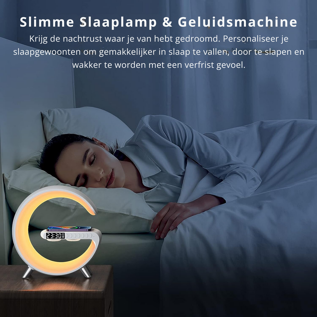 4-in-1 Smart Alarm Clock with Mood Light & Bluetooth Speaker